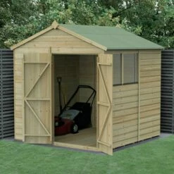 7' X 7' Forest Beckwood 25yr Guarantee Shiplap Pressure Treated Double Door Apex Wooden Shed (2.28m X 2.12m)