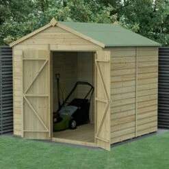 7' X 7' Forest Beckwood 25yr Guarantee Shiplap Pressure Treated Windowless Double Door Apex Wooden Shed (2.28m X 2.12m)