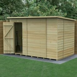 10' X 6' Forest Beckwood 25yr Guarantee Shiplap Pressure Treated Windowless Pent Wooden Shed (3.11m X 2.05m)