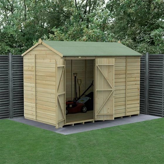 10' X 6' Forest Beckwood 25yr Guarantee Shiplap Pressure Treated Windowless Double Door Reverse Apex Wooden Shed (3.01m X 1.99m) 3 10' X 6' Forest Beckwood 25yr Guarantee Shiplap Pressure Treated Windowless Double Door Reverse Apex Wooden Shed (3.01m X 1.99m)