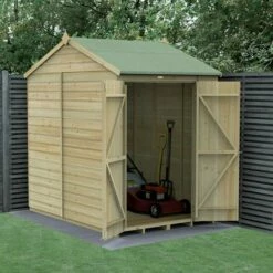 7' X 5' Forest Beckwood 25yr Guarantee Shiplap Pressure Treated Windowless Double Door Reverse Apex Wooden Shed (2.28m X 1.53m)