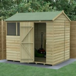 8' X 6' Forest Beckwood 25yr Guarantee Shiplap Pressure Treated Reverse Apex Wooden Shed (2.42m X 1.99m)