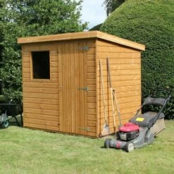 6' X 4' Traditional Standard Shiplap Pent Wooden Shed (1.83m X 1.22m) 33 6' X 4' Traditional Standard Shiplap Pent Wooden Shed (1.83m X 1.22m) -Garden Supplies Sales Shop standard pent sheds insitu5 min 4