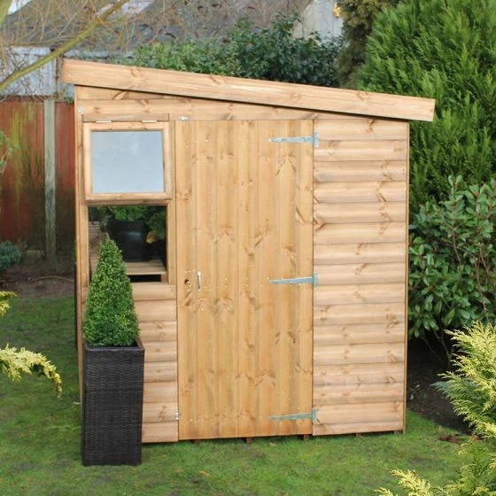 8' X 8' Traditional Shiplap Sun Pent 8' Gable Wooden Garden Shed (2.43m X 2.43m) 10 8' X 8' Traditional Shiplap Sun Pent 8' Gable Wooden Garden Shed (2.43m X 2.43m) - Image 8