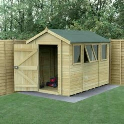 10' X 6' Forest Timberdale 25yr Guarantee Tongue & Groove Pressure Treated Apex Shed – 4 Windows (3.06m X 1.98m)