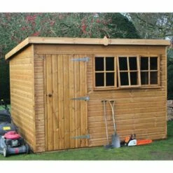 10' X 6' Traditional Heavy Duty Shiplap Pent Wooden Garden Shed (3.05m X 1.83m)