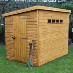 10' X 6' Traditional Shiplap Pent Wooden Security Garden Shed (3.05m X 1.83m)