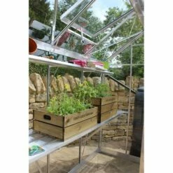 4' X 4' Halls Cotswold Birdlip Small Greenhouse With Toughened Glass (1.47m X 1.32m) 9 4' X 4' Halls Cotswold Birdlip Small Greenhouse With Toughened Glass (1.47m X 1.32m) -Garden Supplies Sales Shop v01566 eden birdlip 4x4 small greenhouse internal min 1