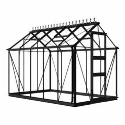 6' X 10' Halls Cotswold Burford Small Greenhouse In Black With Toughened Glass (1.94m X 3.17m) -Garden Supplies Sales Shop v01617 eden burford 6x10 small greenhouse black cutout min