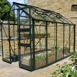 6' X 10' Halls Cotswold Burford Small Greenhouse In Black With Toughened Glass (1.94m X 3.17m) -Garden Supplies Sales Shop v01617 eden burford 6x10 small greenhouse black no4 min