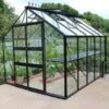8' X 10' Halls Cotswold Blockley Greenhouse In Black With Toughened Glass (2.56m X 3.17m) -Garden Supplies Sales Shop v01626 eden blockley 8x10 greenhouse black main min