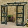 8' X 4' Halls Cotswold Broadway 84 Green Lean-To Greenhouse (2.56m X 1.32m) 1 8' X 4' Halls Cotswold Broadway 84 Green Lean-To Greenhouse (2.56m X 1.32m) -Garden Supplies Sales Shop v01704 8x4 halls cotswold broadway 84 lean to greenhouse green insitu min 1