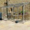 12' X 6' Halls Cotswold Broadway 126 Silver Lean-To Greenhouse (3.76m X 1.93m)