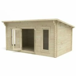 Forest Elmley 5m X 3m Log Cabin Garden Office (45mm) 22 Forest Elmley 5m X 3m Log Cabin Garden Office (45mm) -Garden Supplies Sales Shop velm45d53p2 elmley 5x3m log cabin cutout1 min