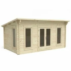 Forest Elmley 5m X 3m Log Cabin Garden Office (45mm) 21 Forest Elmley 5m X 3m Log Cabin Garden Office (45mm) -Garden Supplies Sales Shop velm45d53p2 elmley 5x3m log cabin cutout2 min