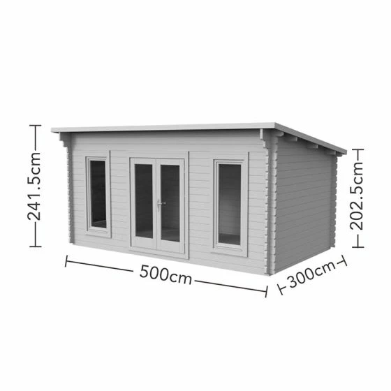 Forest Elmley 5m X 3m Log Cabin Garden Office (45mm) 4 Forest Elmley 5m X 3m Log Cabin Garden Office (45mm) - Image 2