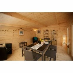 Forest Mendip 5m X 4m Log Cabin Garden Office (45mm) 20 Forest Mendip 5m X 4m Log Cabin Garden Office (45mm) -Garden Supplies Sales Shop vmen45d54p2 mendip 5x4m log cabin close up1 min