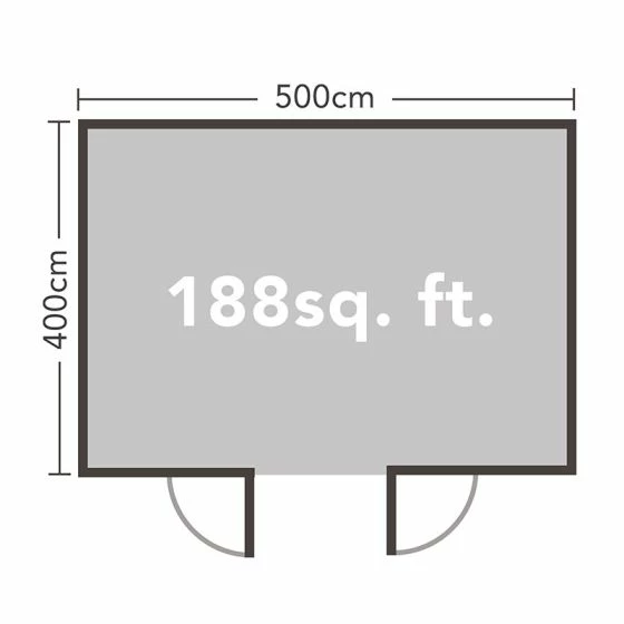 Forest Mendip 5m X 4m Log Cabin Garden Office (45mm) 5 Forest Mendip 5m X 4m Log Cabin Garden Office (45mm) - Image 3