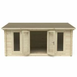 Forest Rushock 5m X 4m Log Cabin (45mm) 20 Forest Rushock 5m X 4m Log Cabin (45mm) -Garden Supplies Sales Shop vrus45d54p2 rushock 5x4m log cabin cutout3 min